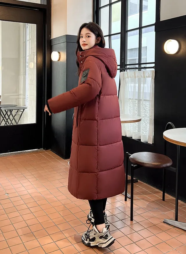 Oversized Thickened and Hooded Puffer Down Coat for Women