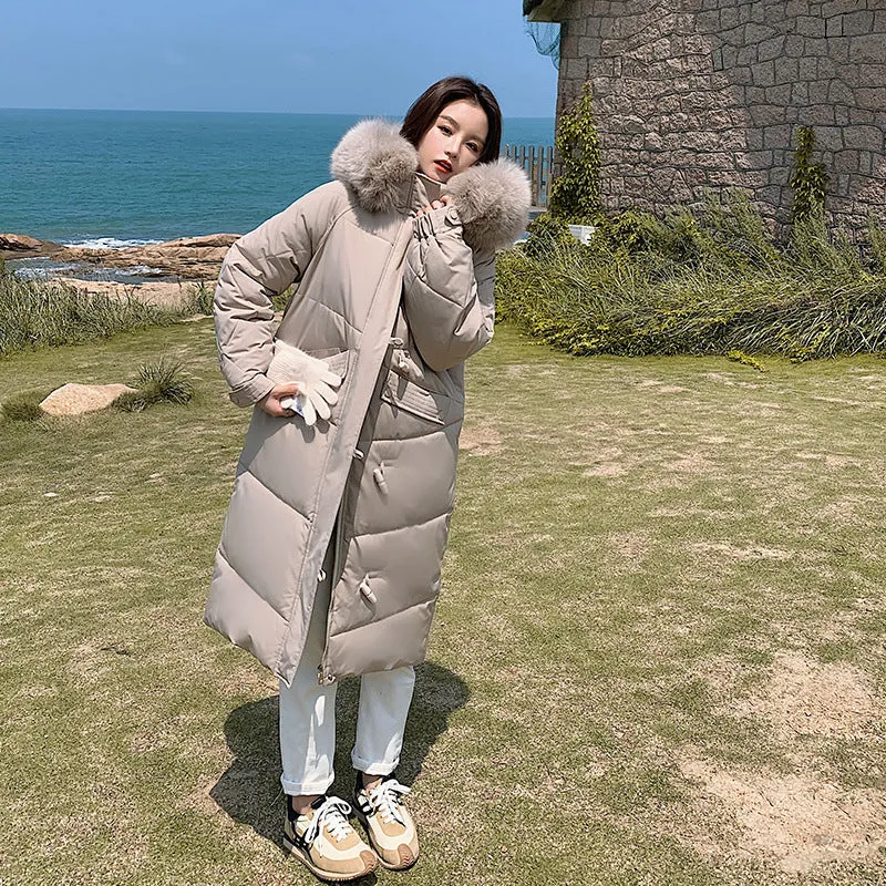 Oversized Water-resistant Quilted Puffer Coat for Women