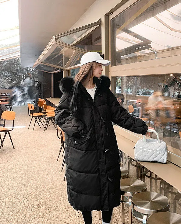 Oversized Water-resistant Quilted Puffer Coat for Women