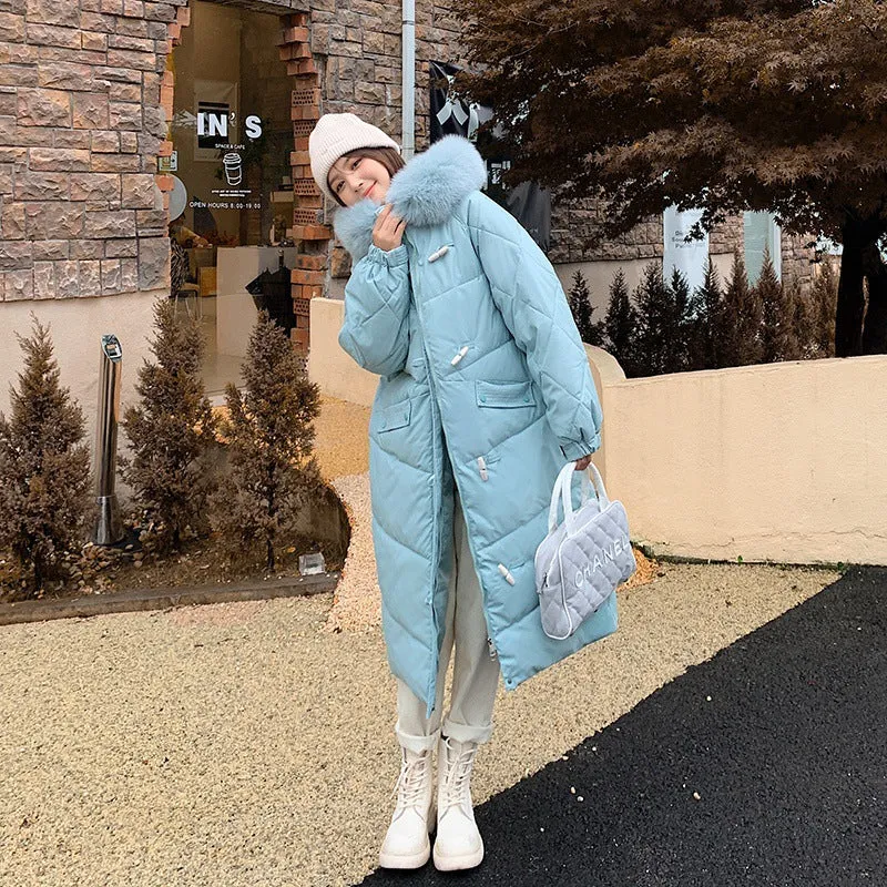 Oversized Water-resistant Quilted Puffer Coat for Women