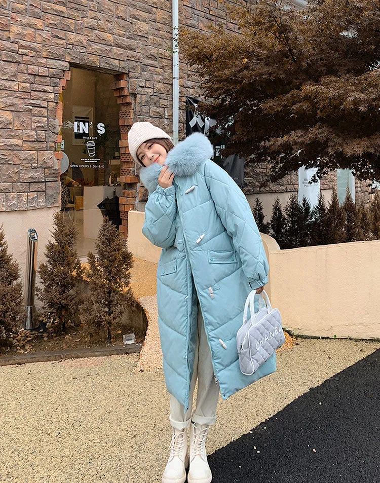 Oversized Water-resistant Quilted Puffer Coat for Women