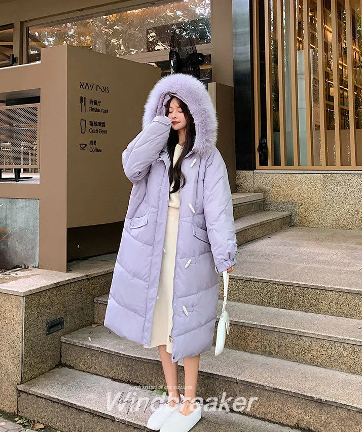 Oversized Water-resistant Quilted Puffer Coat for Women