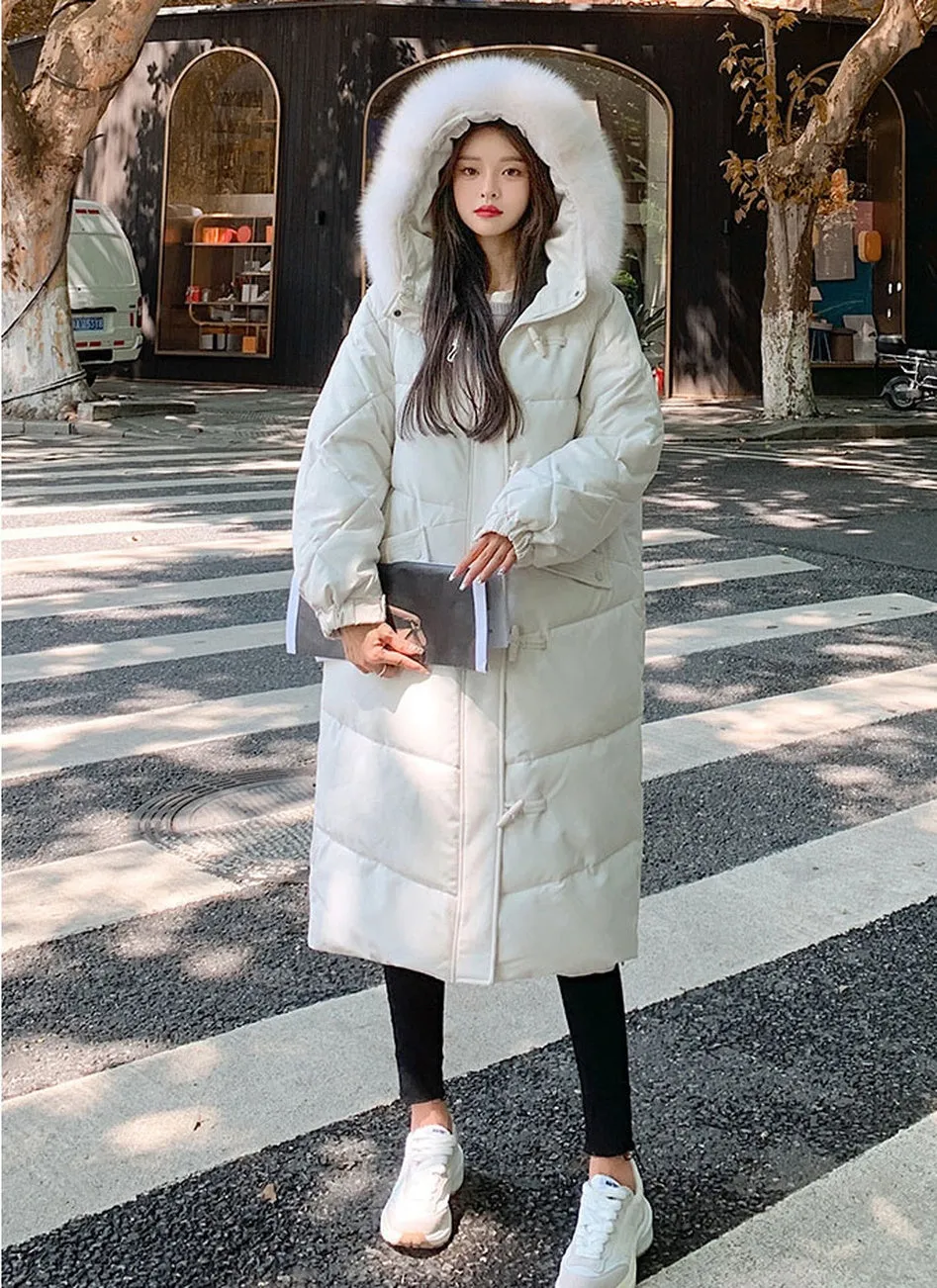 Oversized Water-resistant Quilted Puffer Coat for Women