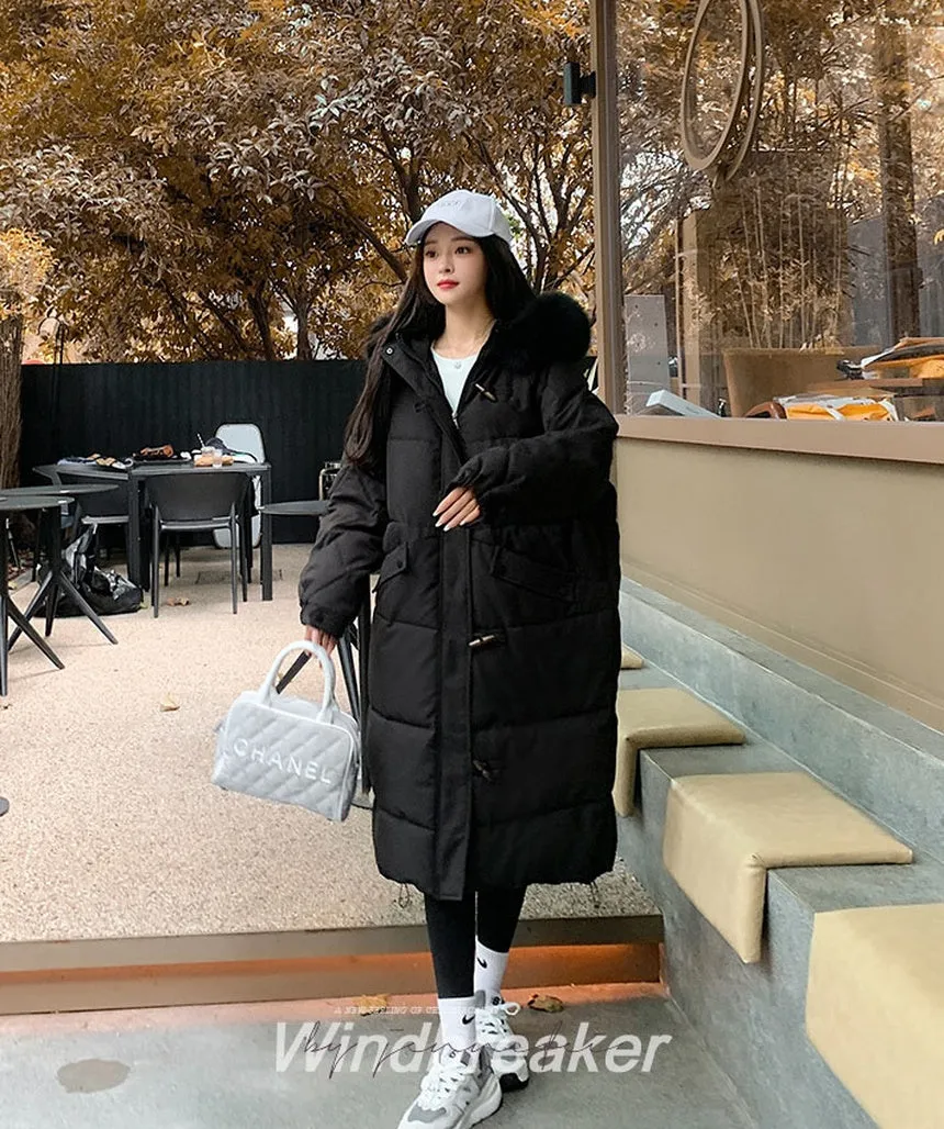 Oversized Water-resistant Quilted Puffer Coat for Women