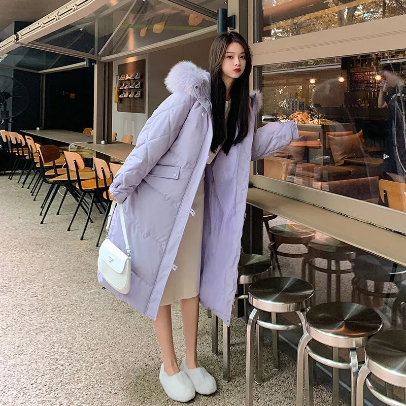 Oversized Water-resistant Quilted Puffer Coat for Women