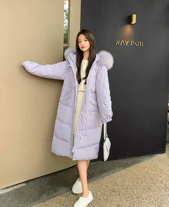 Oversized Water-resistant Quilted Puffer Coat for Women
