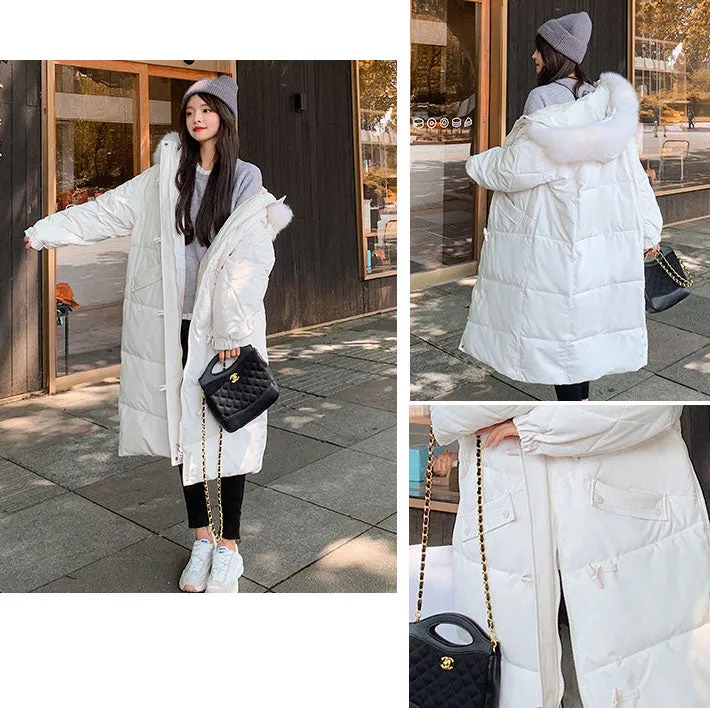 Oversized Water-resistant Quilted Puffer Coat for Women