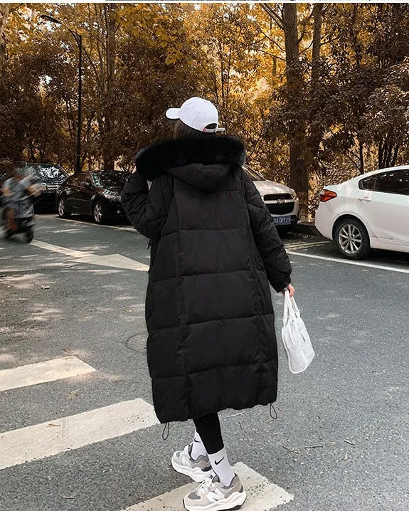 Oversized Water-resistant Quilted Puffer Coat for Women