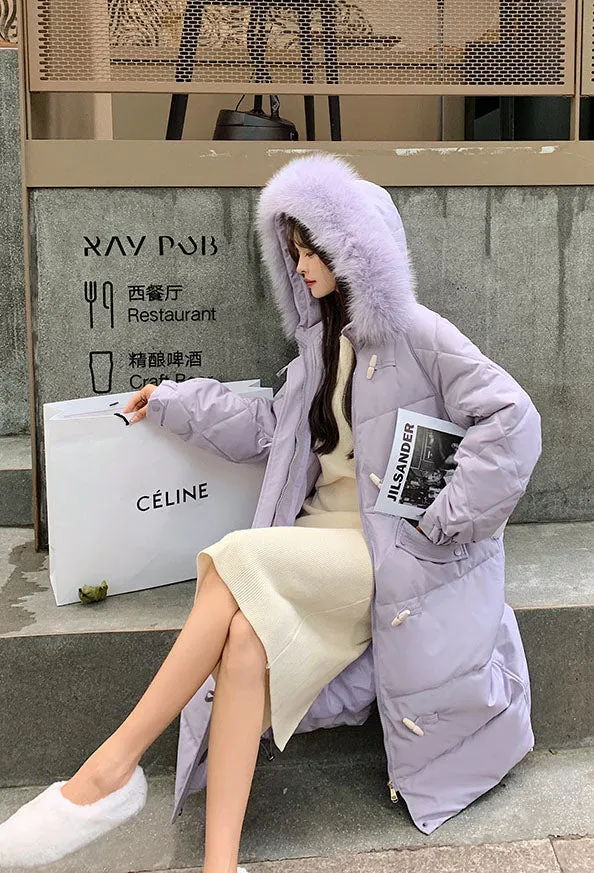 Oversized Water-resistant Quilted Puffer Coat for Women