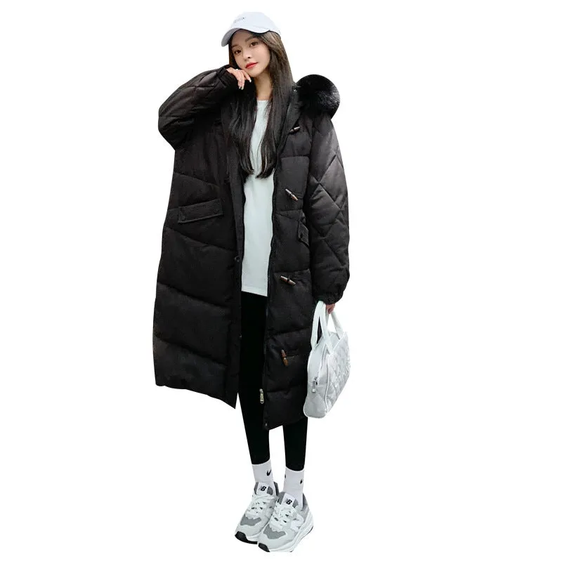 Oversized Water-resistant Quilted Puffer Coat for Women