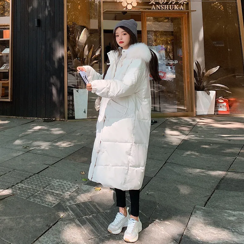 Oversized Water-resistant Quilted Puffer Coat for Women