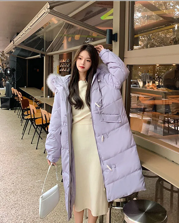 Oversized Water-resistant Quilted Puffer Coat for Women