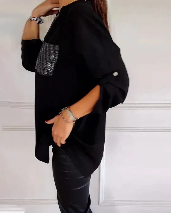Paisley Sparkling V-Neck Blouse