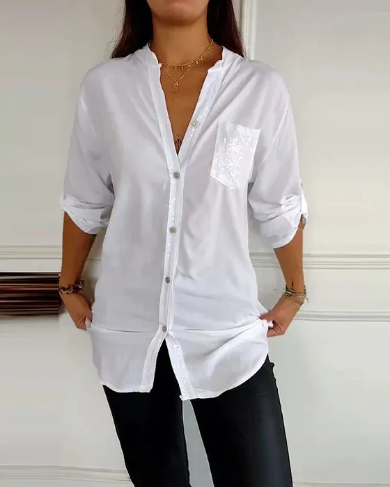Paisley Sparkling V-Neck Blouse
