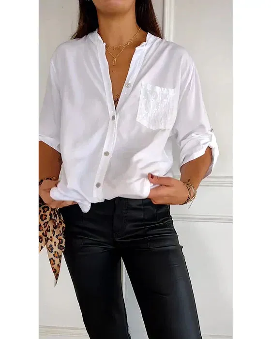 Paisley Sparkling V-Neck Blouse