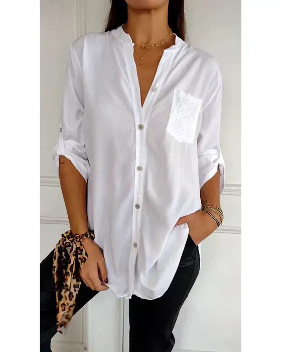 Paisley Sparkling V-Neck Blouse