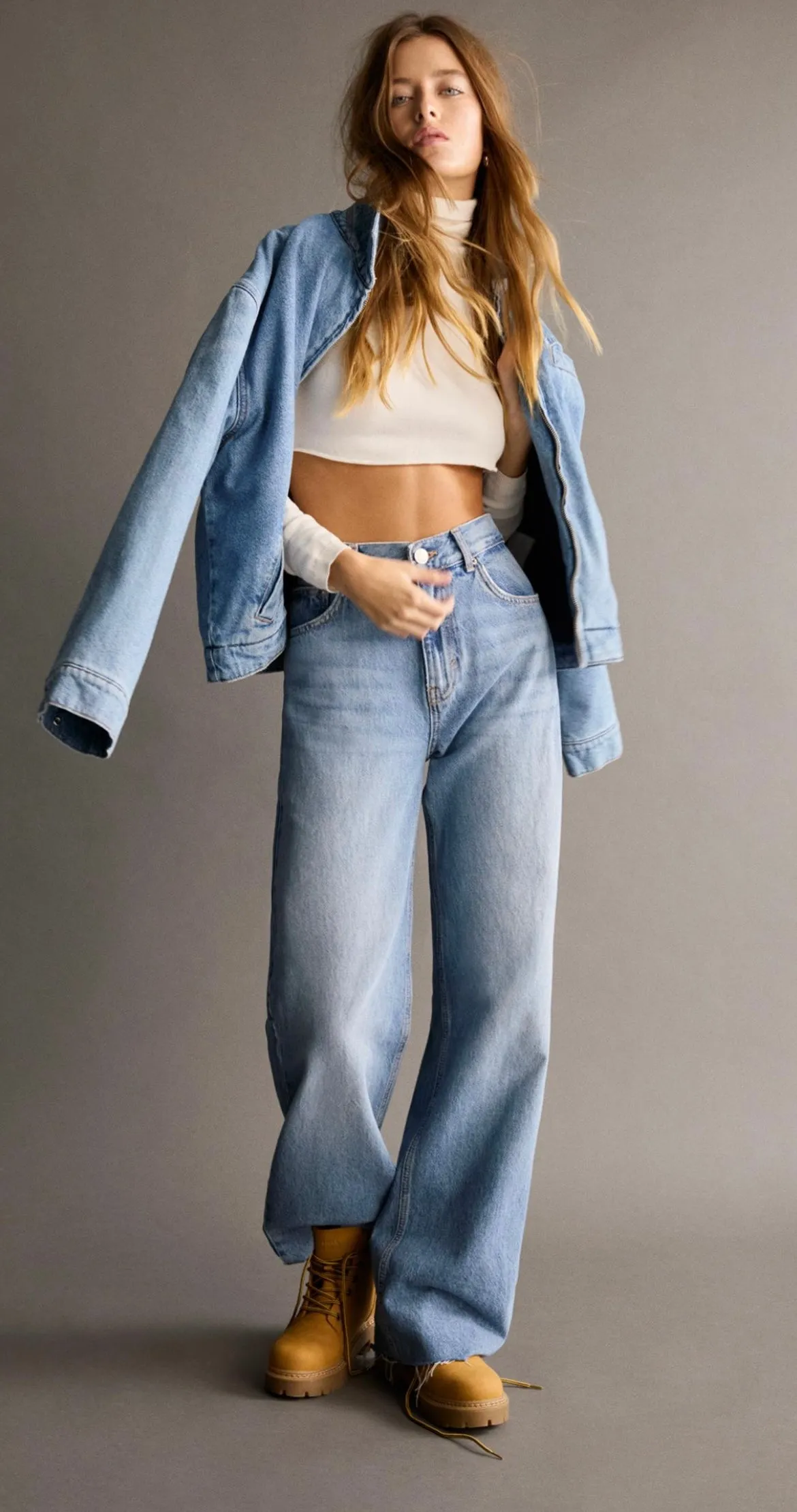 PB Highwaist straight fit Jeans midblue