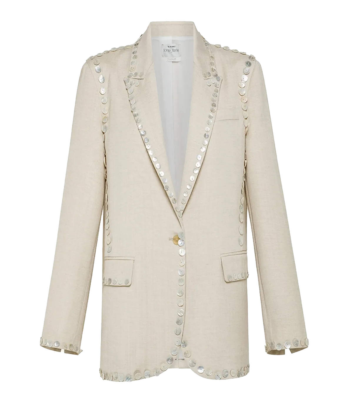 Pearl Embroidered Jacket in Dune