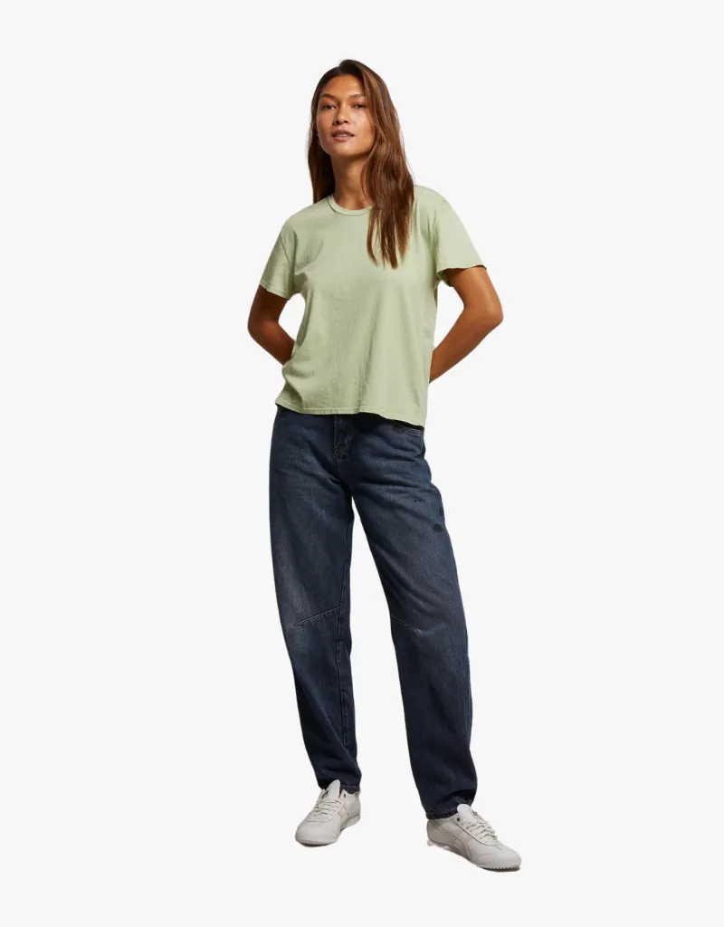 Perfect White Tee Harley Crispy Lightweight Cotton Boxy Crew Tee in Pistachio