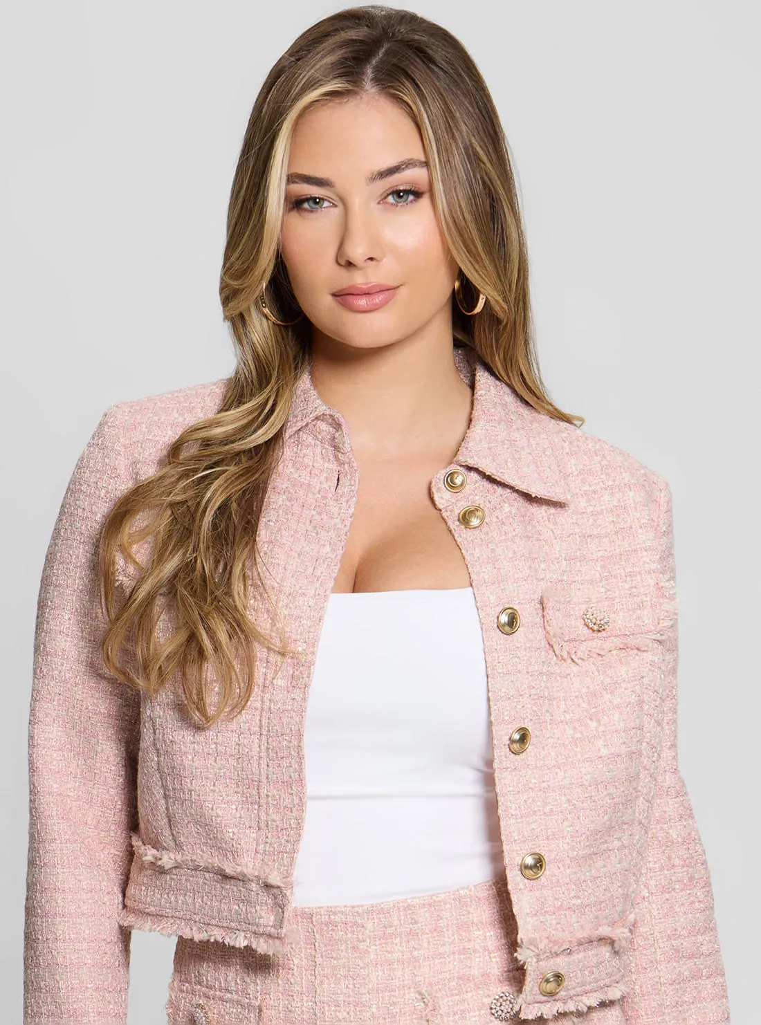 Pink Daphnee Cropped Jacket