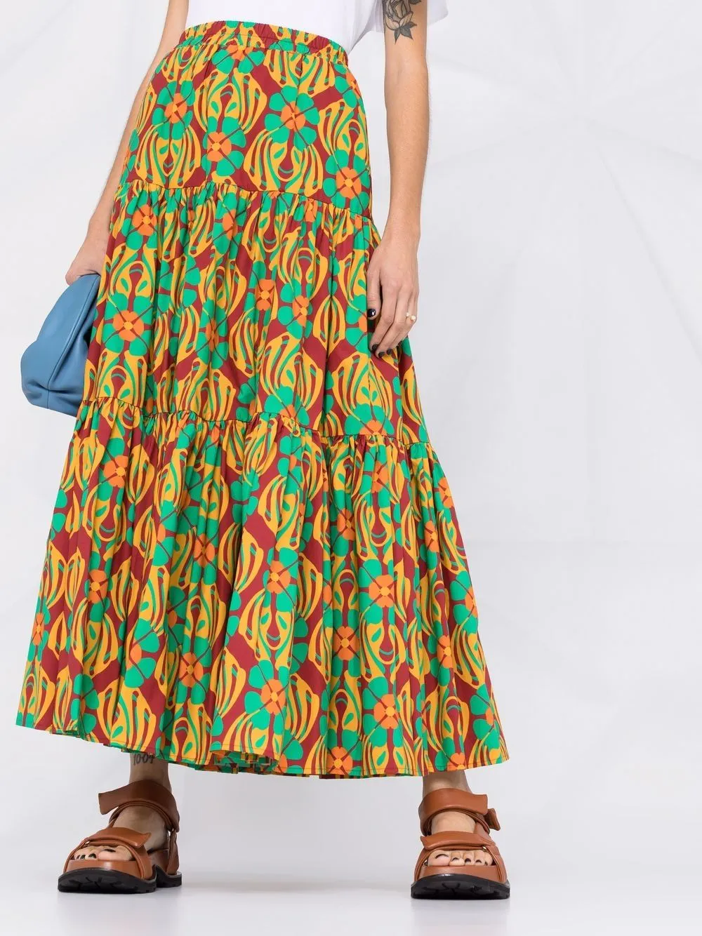 Pleated Cotton-Poplin Maxi Skirt