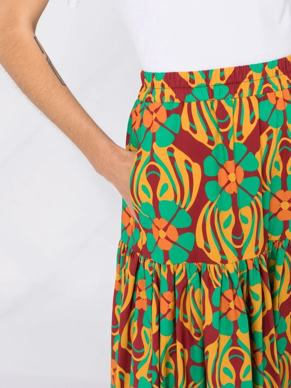 Pleated Cotton-Poplin Maxi Skirt