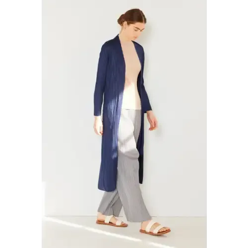 Pleated Long Sleeve Cardigan
