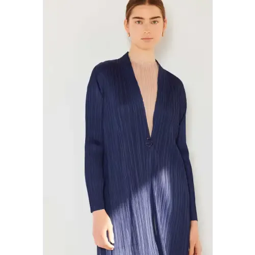 Pleated Long Sleeve Cardigan