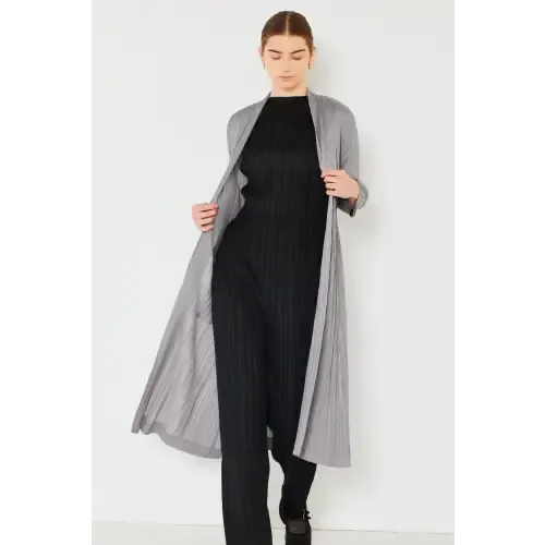 Pleated Long Sleeve Cardigan