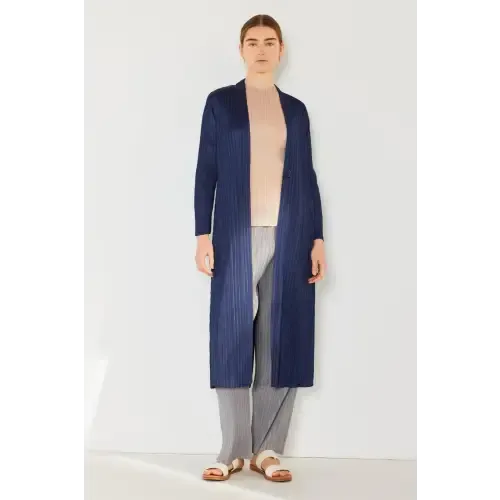 Pleated Long Sleeve Cardigan