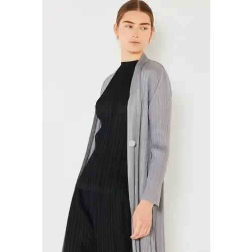 Pleated Long Sleeve Cardigan
