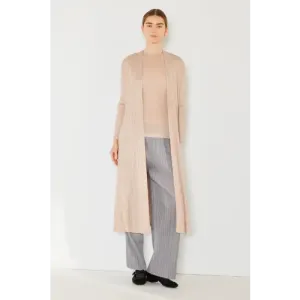Pleated Long Sleeve Cardigan