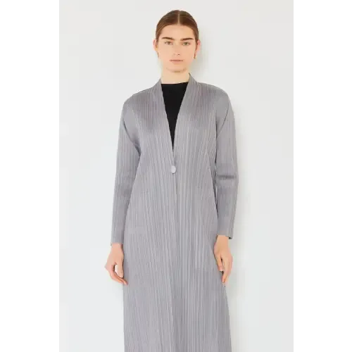 Pleated Long Sleeve Cardigan