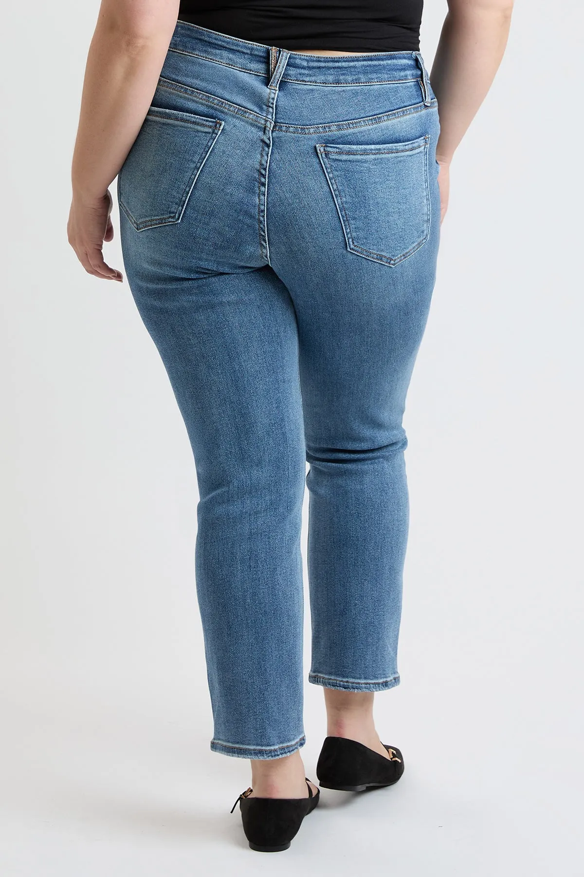 Plus Premium Mid Rise Stretch Slim Straight Jeans, Pack of 6