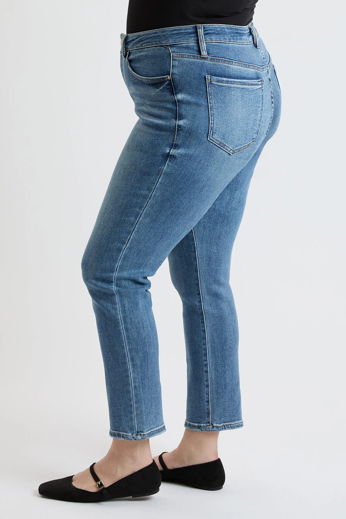 Plus Premium Mid Rise Stretch Slim Straight Jeans, Pack of 6