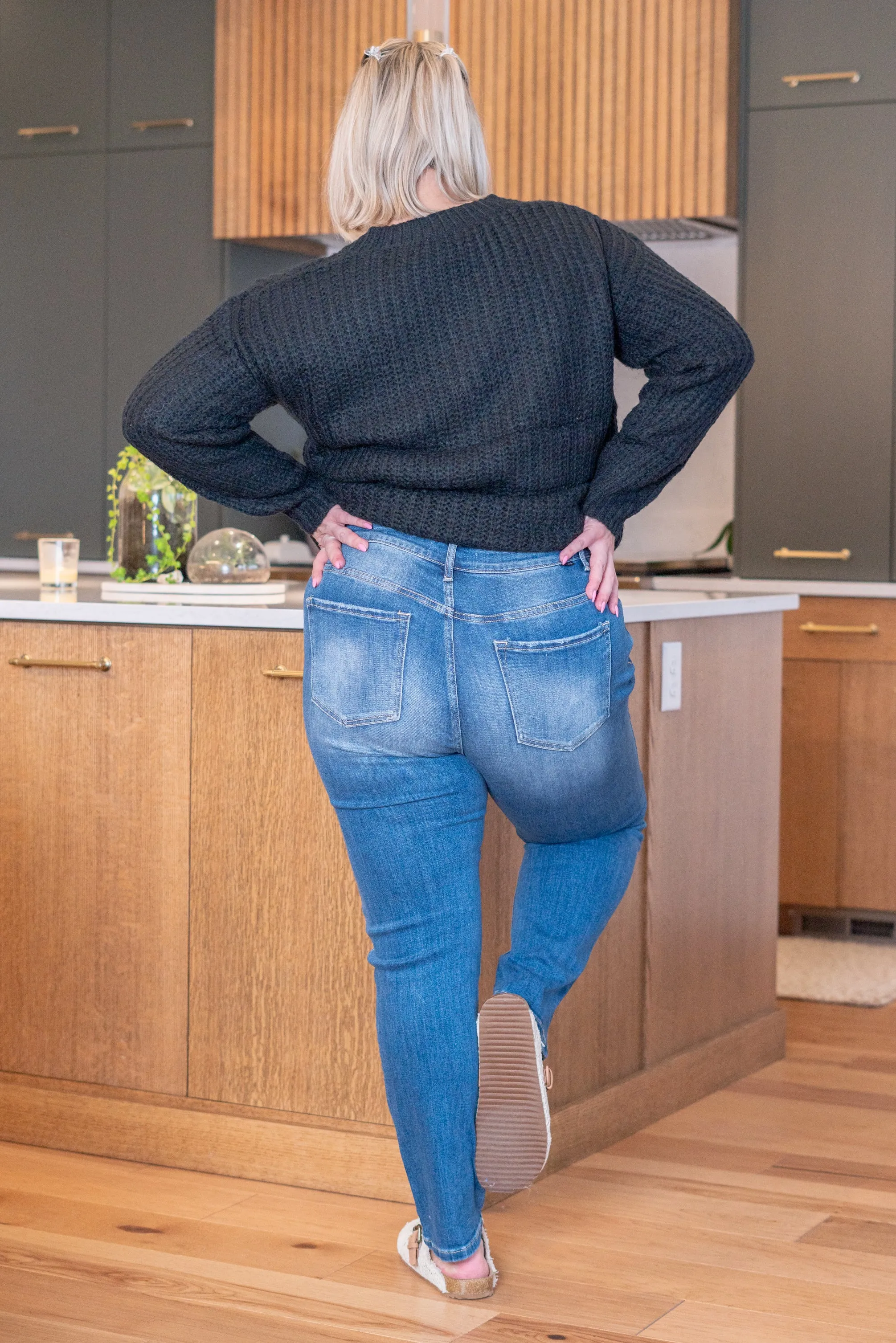 Plus Size Lily Mae Mid Rise Ankle Skinny Jeans