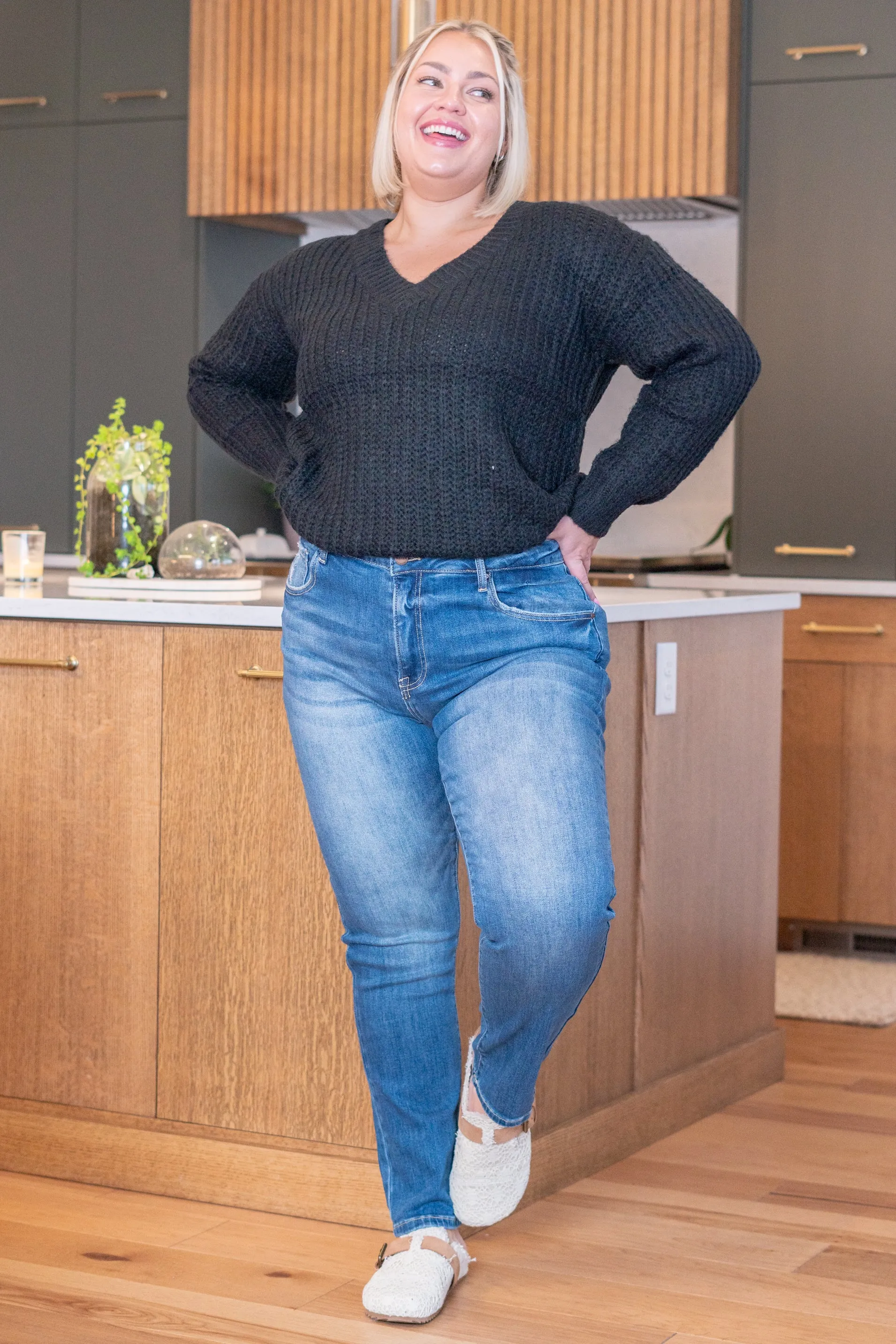 Plus Size Lily Mae Mid Rise Ankle Skinny Jeans