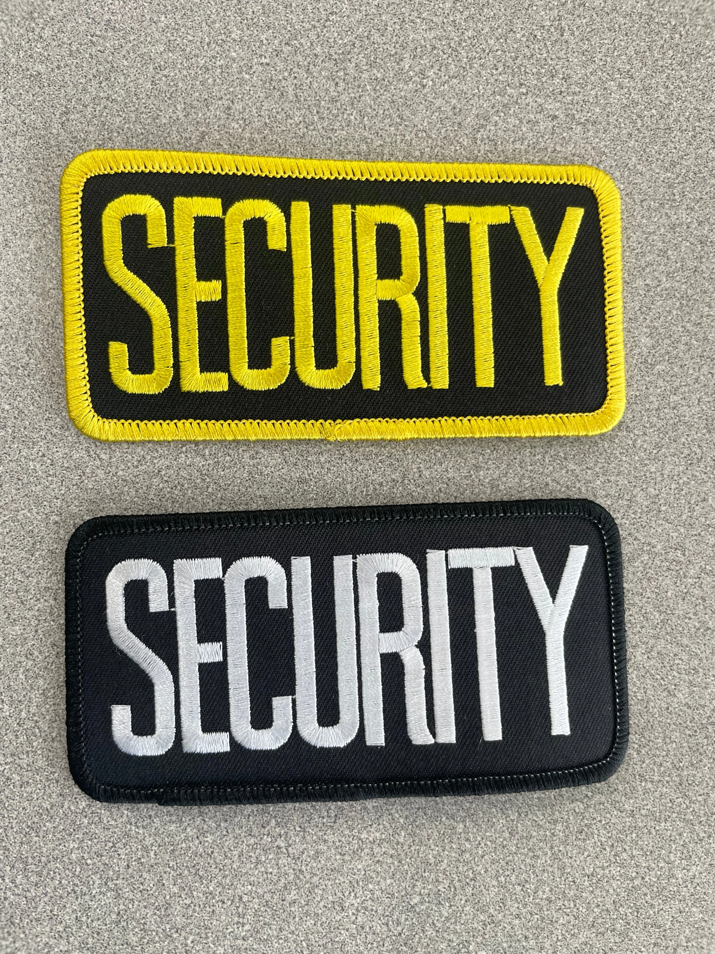 Pocket top Patches 4 x 2 inches various text