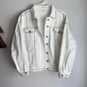 POL White Denim Studded Jacket