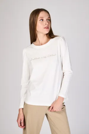 Polera con Recogido en Hombro Ali Blanca Eclipse