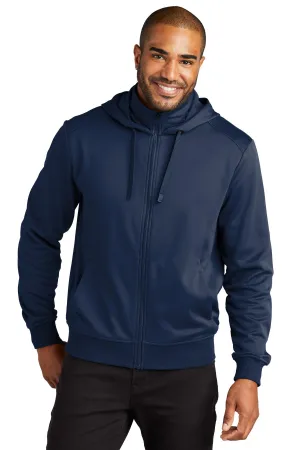 Port Authority Smooth Fleece Hooded Jacket F814 River Blue Navy