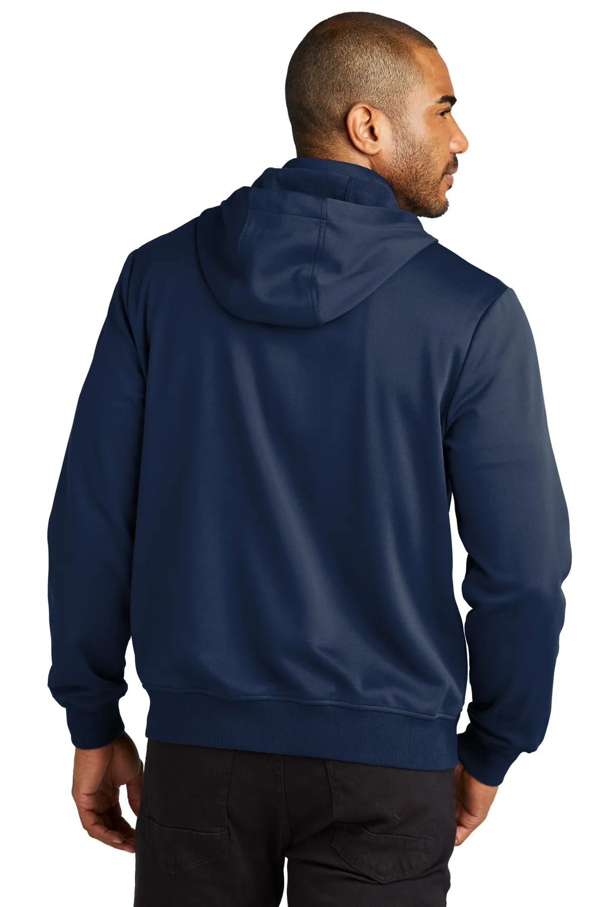 Port Authority Smooth Fleece Hooded Jacket F814 River Blue Navy