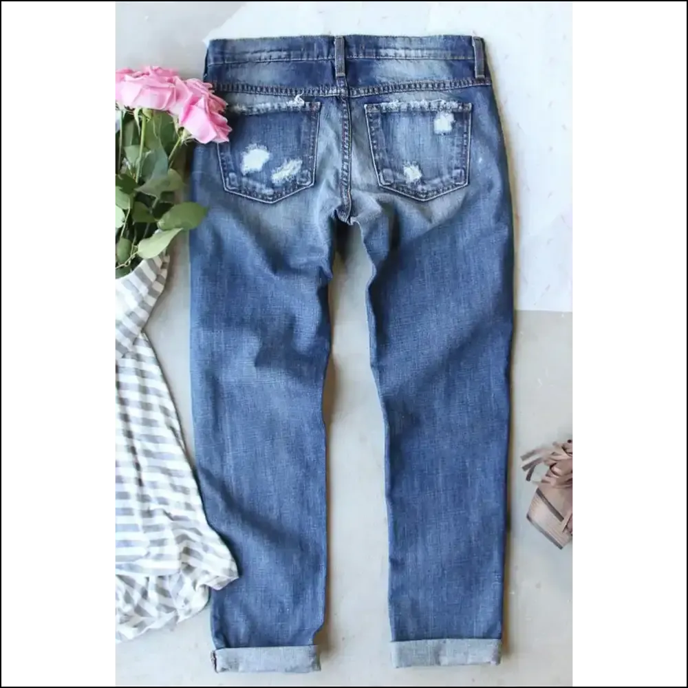 Pumpkin Distressed Straight Jeans: Strut Like Nobody's Watching! 🍂👖
