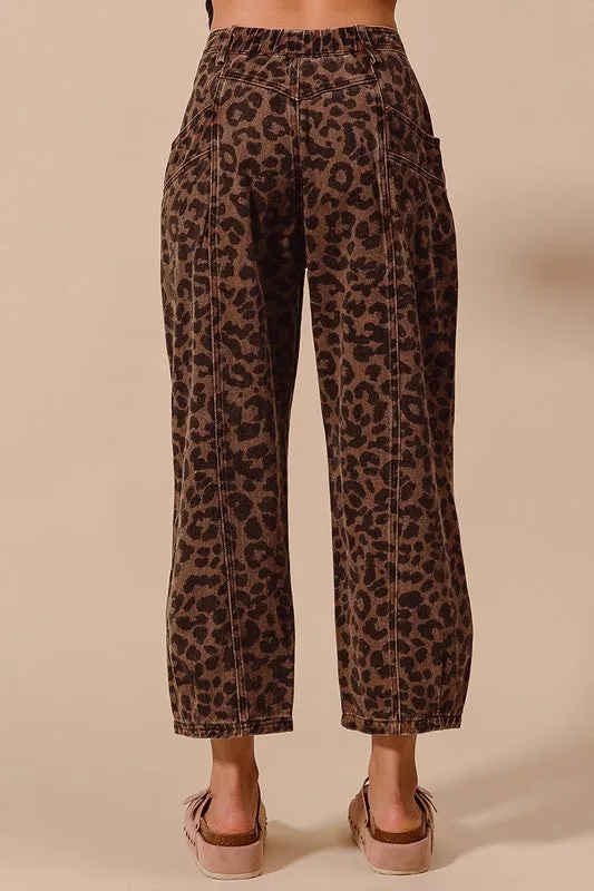 Queen of the Jungle Leopard Barrel Pants