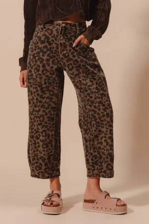 Queen of the Jungle Leopard Barrel Pants
