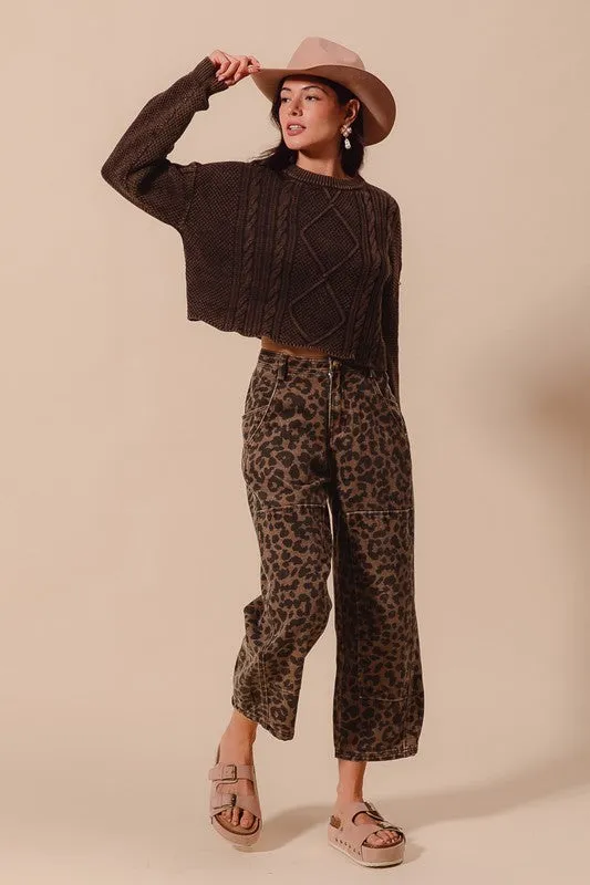 Queen of the Jungle Leopard Barrel Pants
