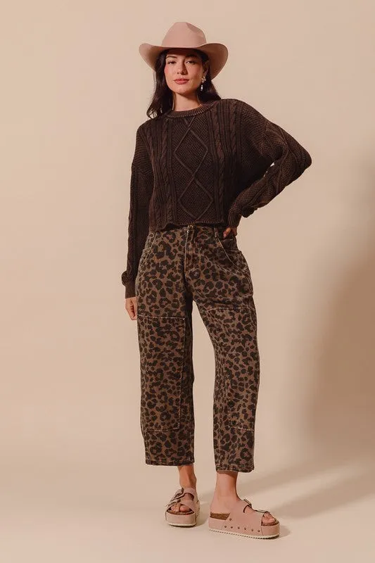 Queen of the Jungle Leopard Barrel Pants