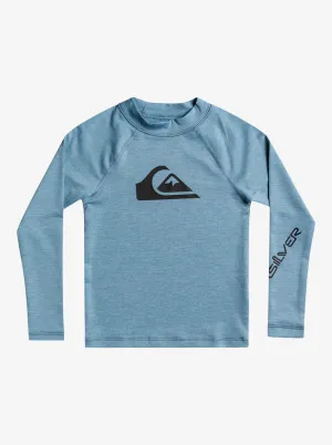 QUIKSILVER All Time LS Boys Rashguard - Provincial Blue Heather