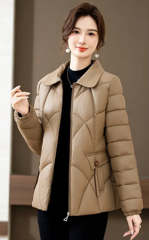 Quilted Oversized Puffer Jacket for Women with Windproof Design