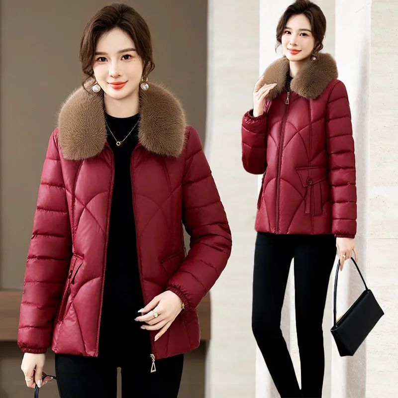 Quilted Oversized Puffer Jacket for Women with Windproof Design